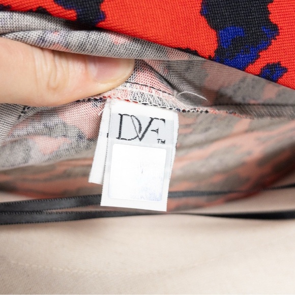 Diane Von Furstenberg Julian Silk Jersey Wrap Dress Cheetah Floral Blue and Red - Picture 12 of 14